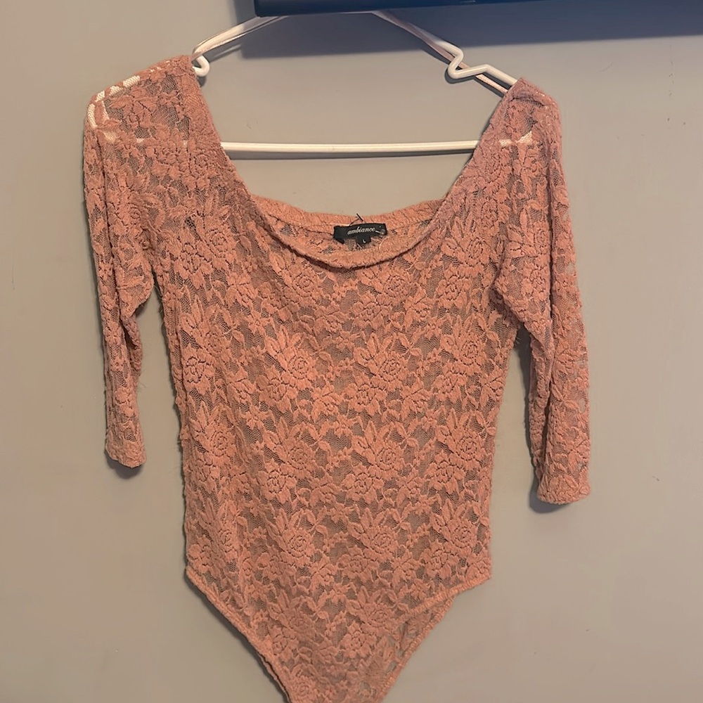 Pink floral bodysuit